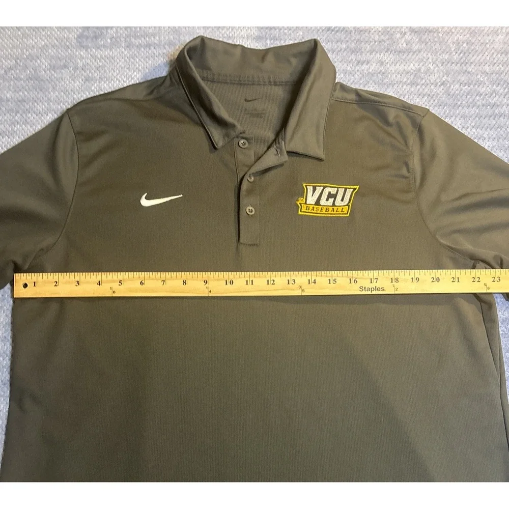 Nike Men's Short Sleeve Polo Shirt VCU Baseball Logo Black Size XL
